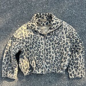 Blank NYC Leopard Print Puffer Jacket